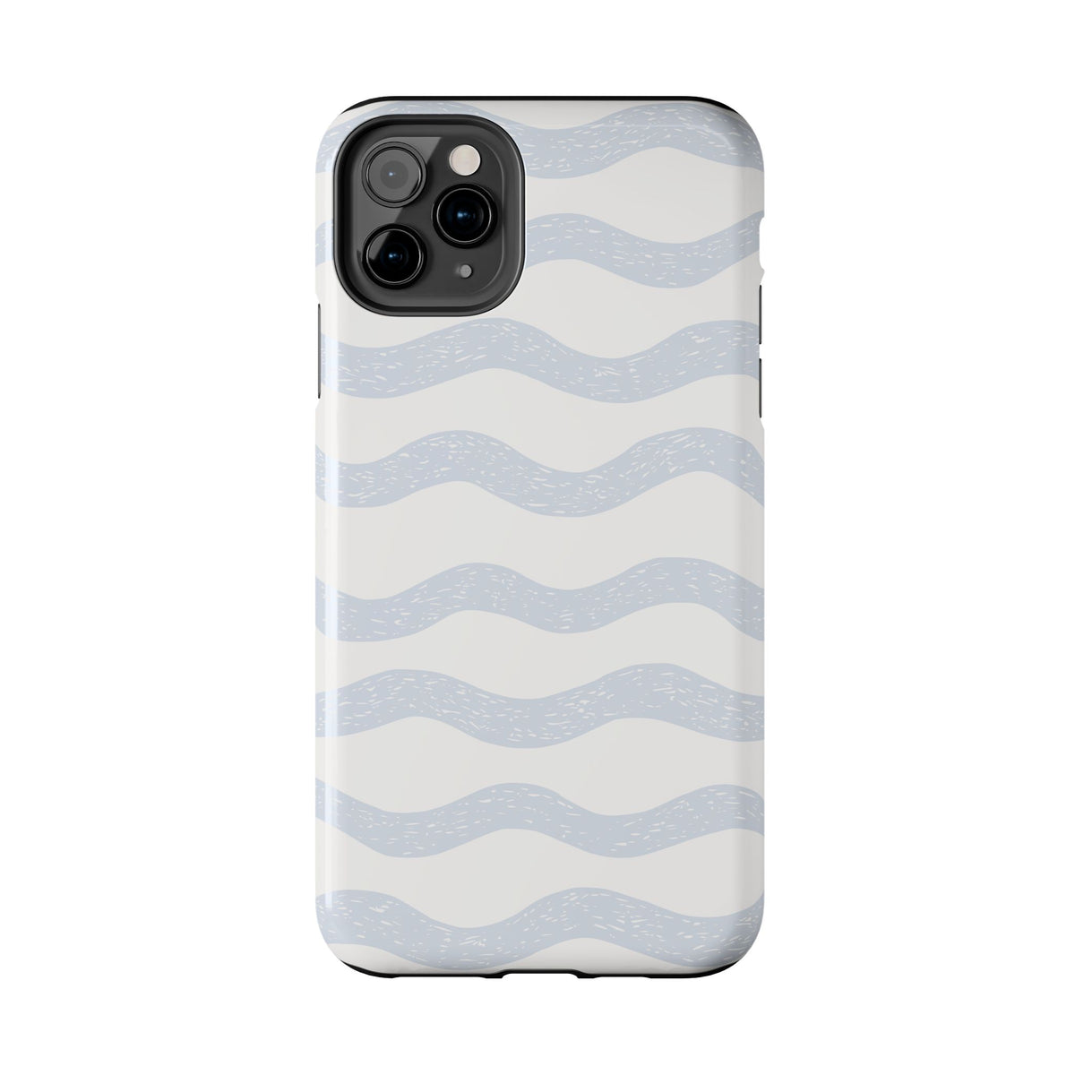 Tough Phone Case – Subtle Blue Wavy Stripes, Durable Protective Cover