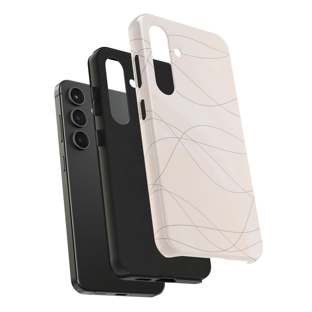 Minimal Beige Wave Tough Phone Case — Protective Slim Phone Case