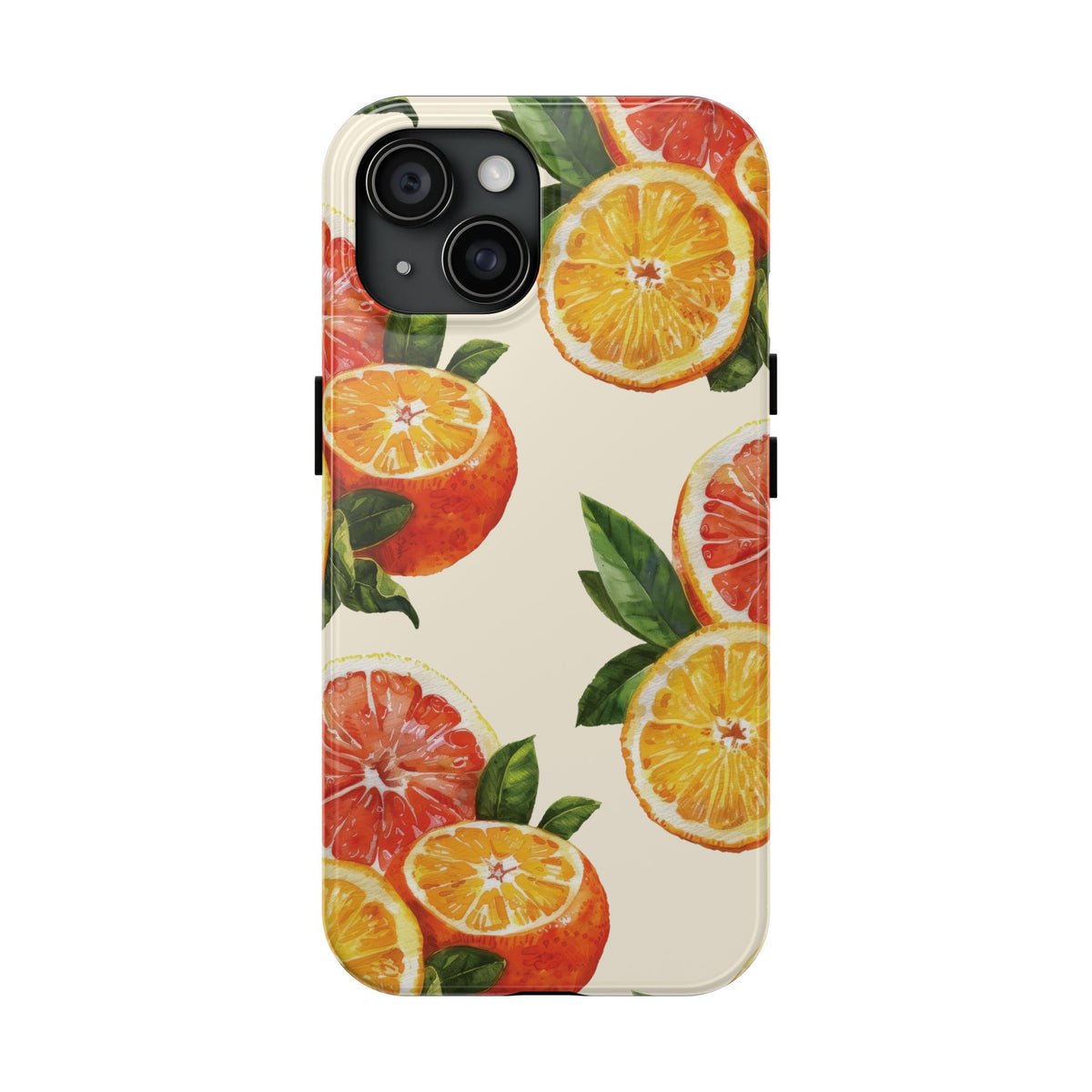 Citrus Squeeze Tough Phone Case — Watercolor Orange & Grapefruit Protective Cover