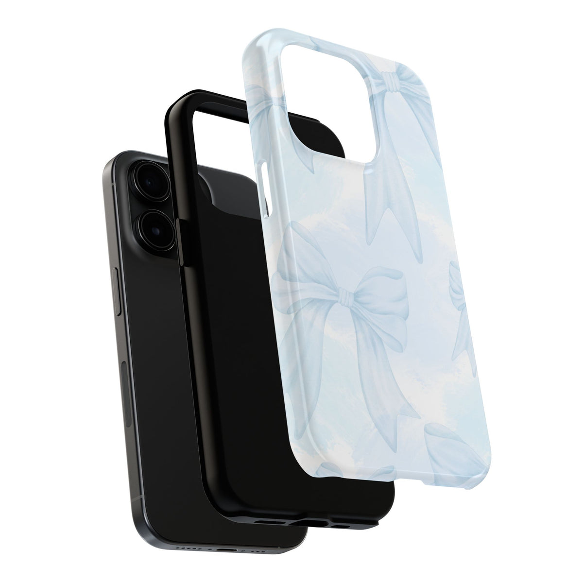 Pale Blue Bow Pattern Tough Phone Case