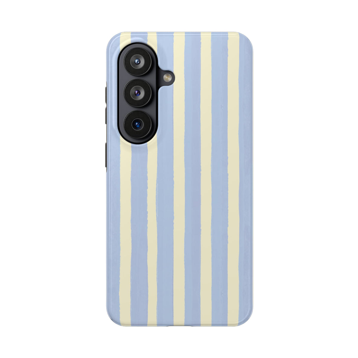 Pastel Stripe Tough Phone Case — Blue & Cream Protective Cover