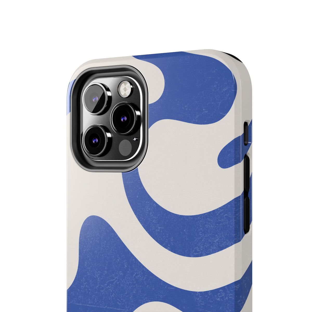 Blue Retro Swirl Tough Phone Case — Durable Abstract Pattern