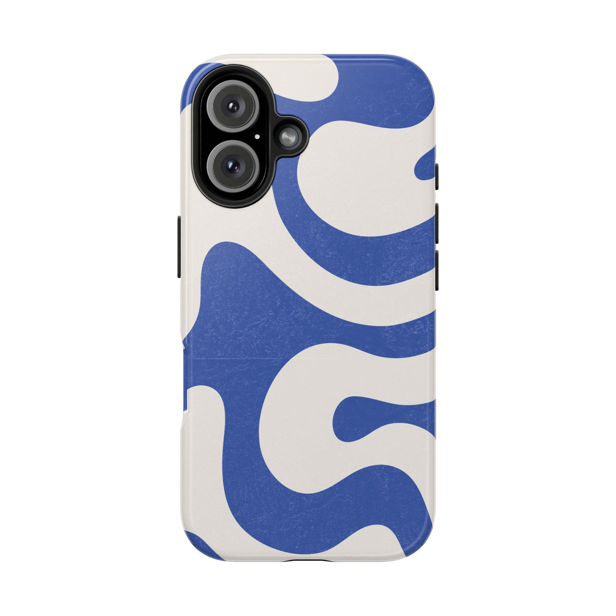Blue Retro Swirl Tough Phone Case — Durable Abstract Pattern