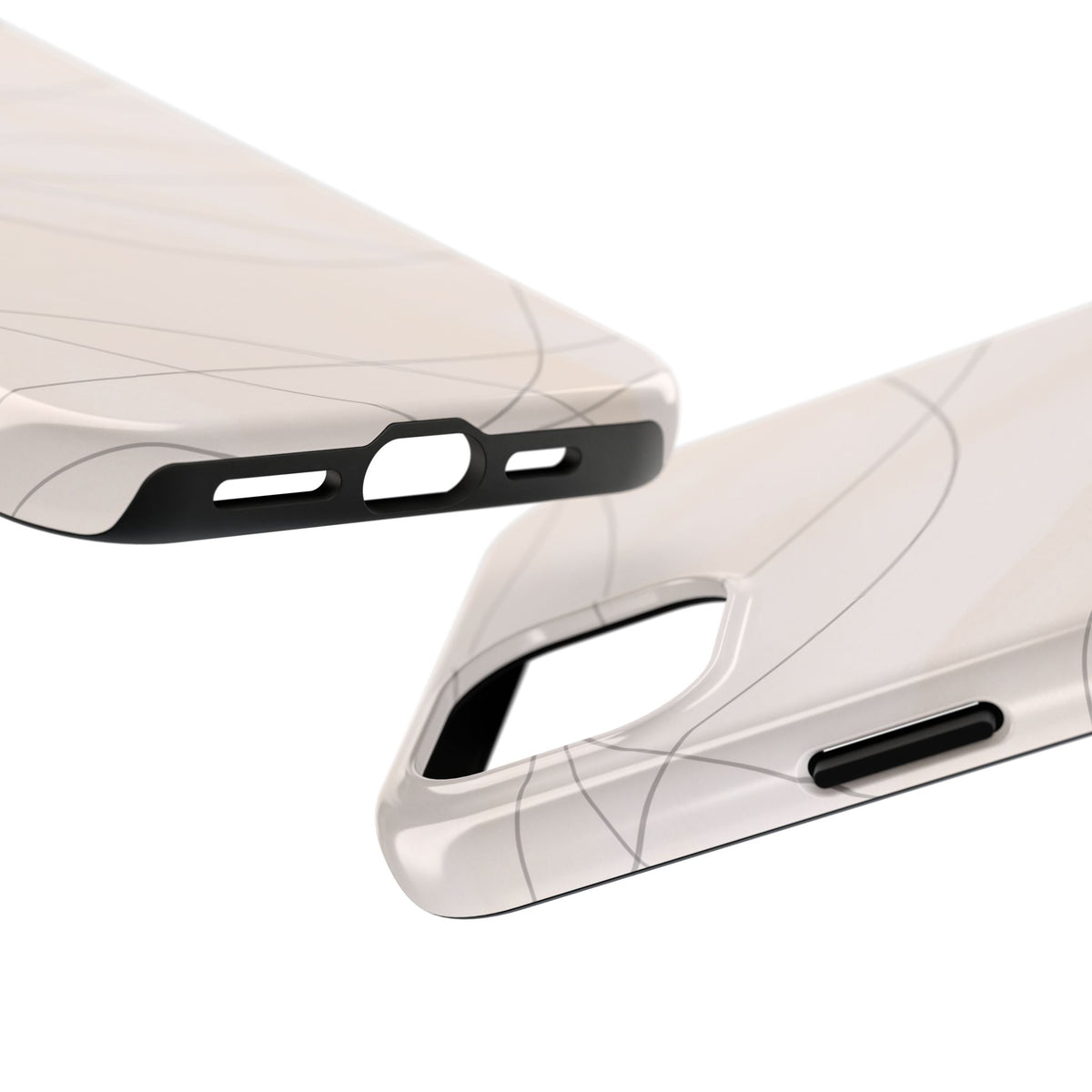 Minimal Beige Wave Tough Phone Case — Protective Slim Phone Case