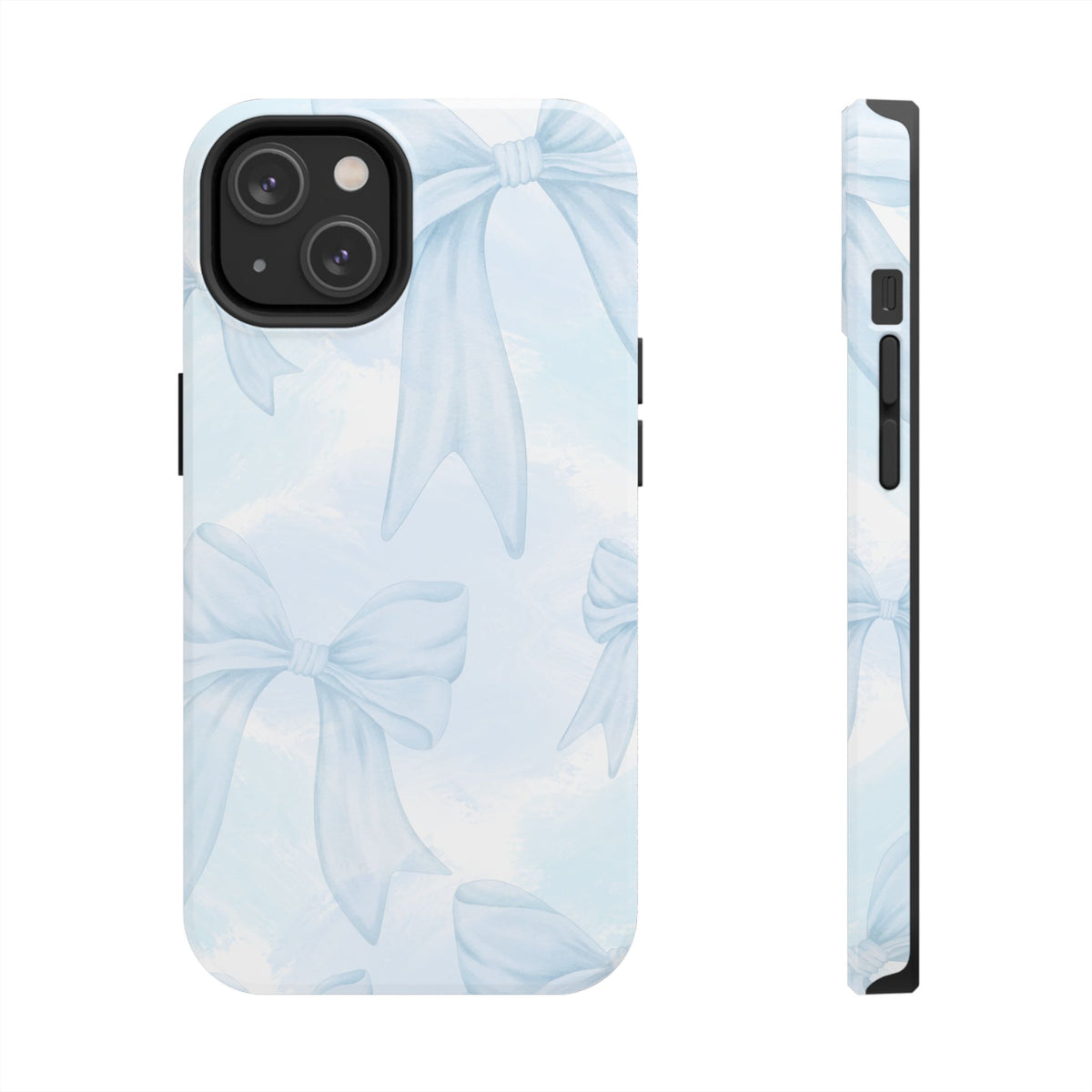 Pale Blue Bow Pattern Tough Phone Case