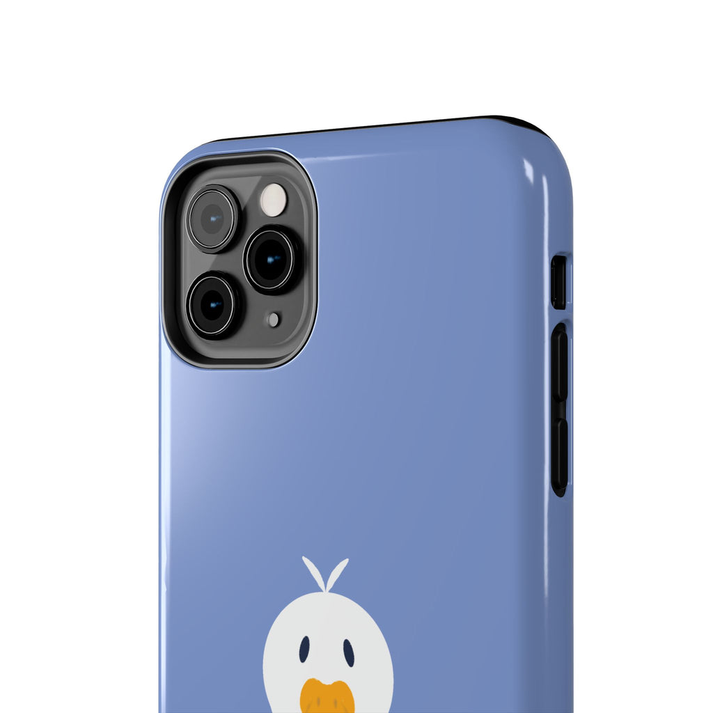 Goofy Goose Tough Phone Case — Cute Minimalist Duck Design on Blue