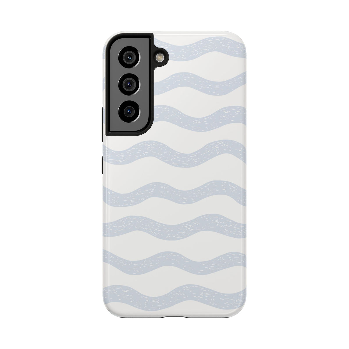 Tough Phone Case – Subtle Blue Wavy Stripes, Durable Protective Cover