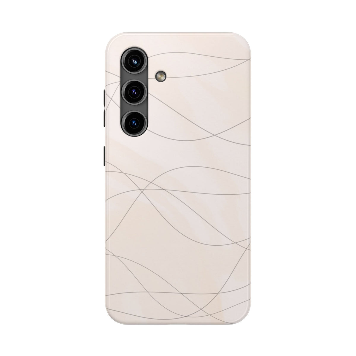 Minimal Beige Wave Tough Phone Case — Protective Slim Phone Case