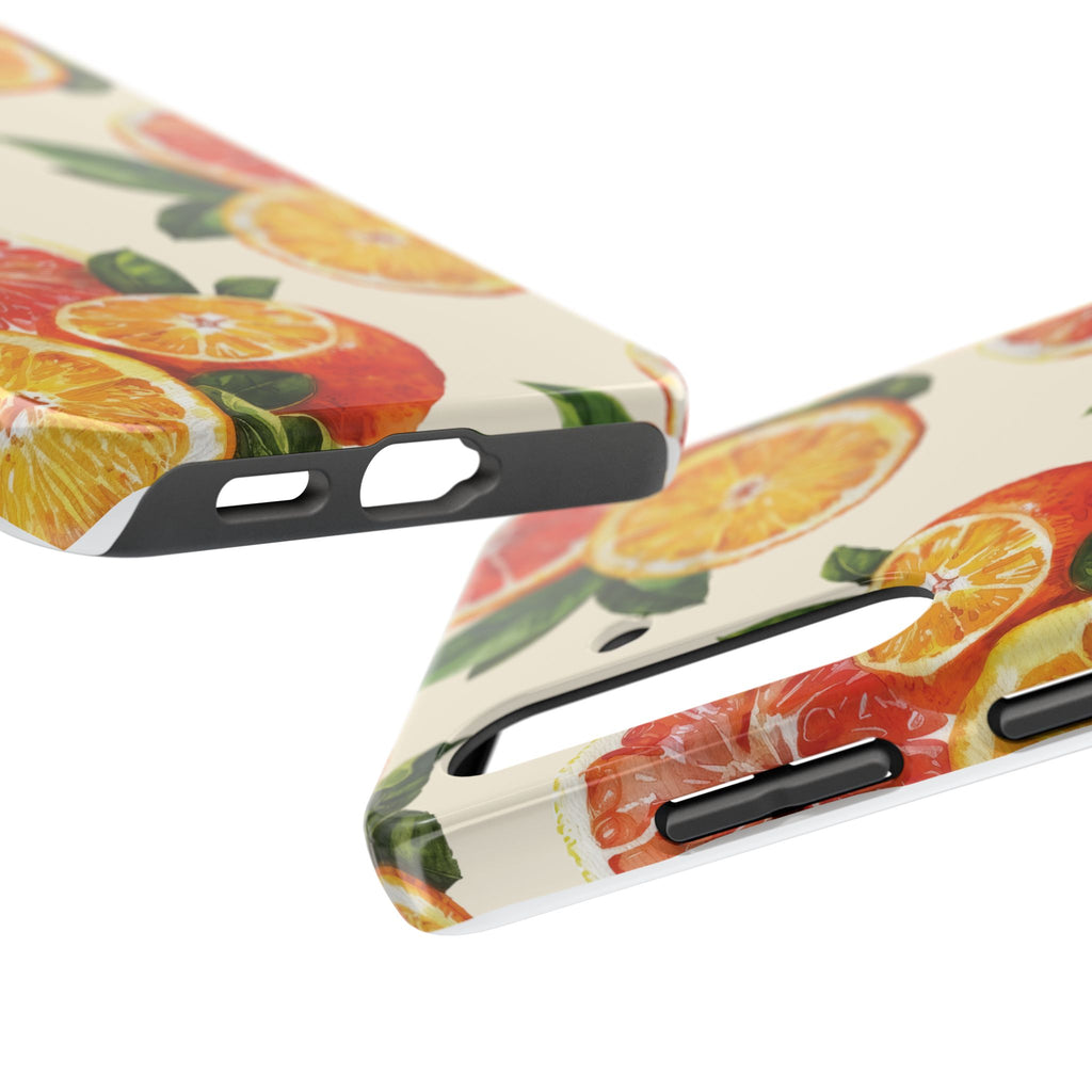 Citrus Squeeze Tough Phone Case — Watercolor Orange & Grapefruit Protective Cover