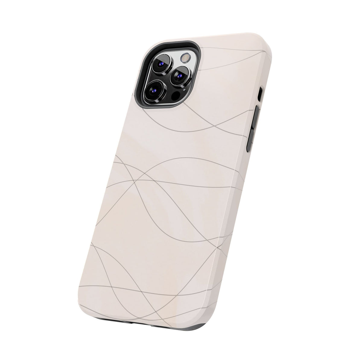 Minimal Beige Wave Tough Phone Case — Protective Slim Phone Case