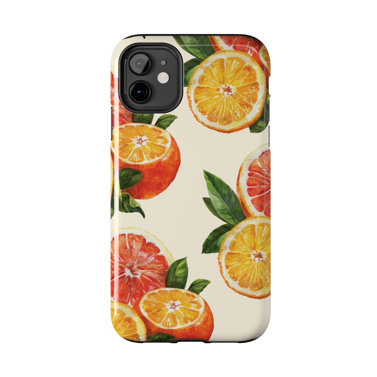 Citrus Squeeze Tough Phone Case — Watercolor Orange & Grapefruit Protective Cover