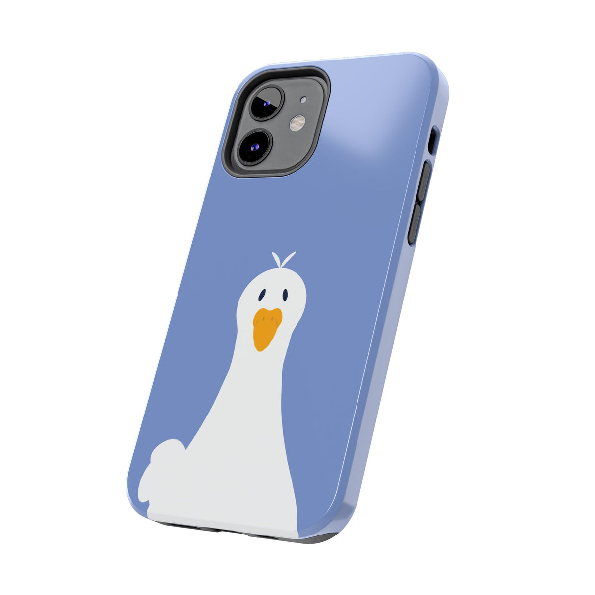 Goofy Goose Tough Phone Case — Cute Minimalist Duck Design on Blue