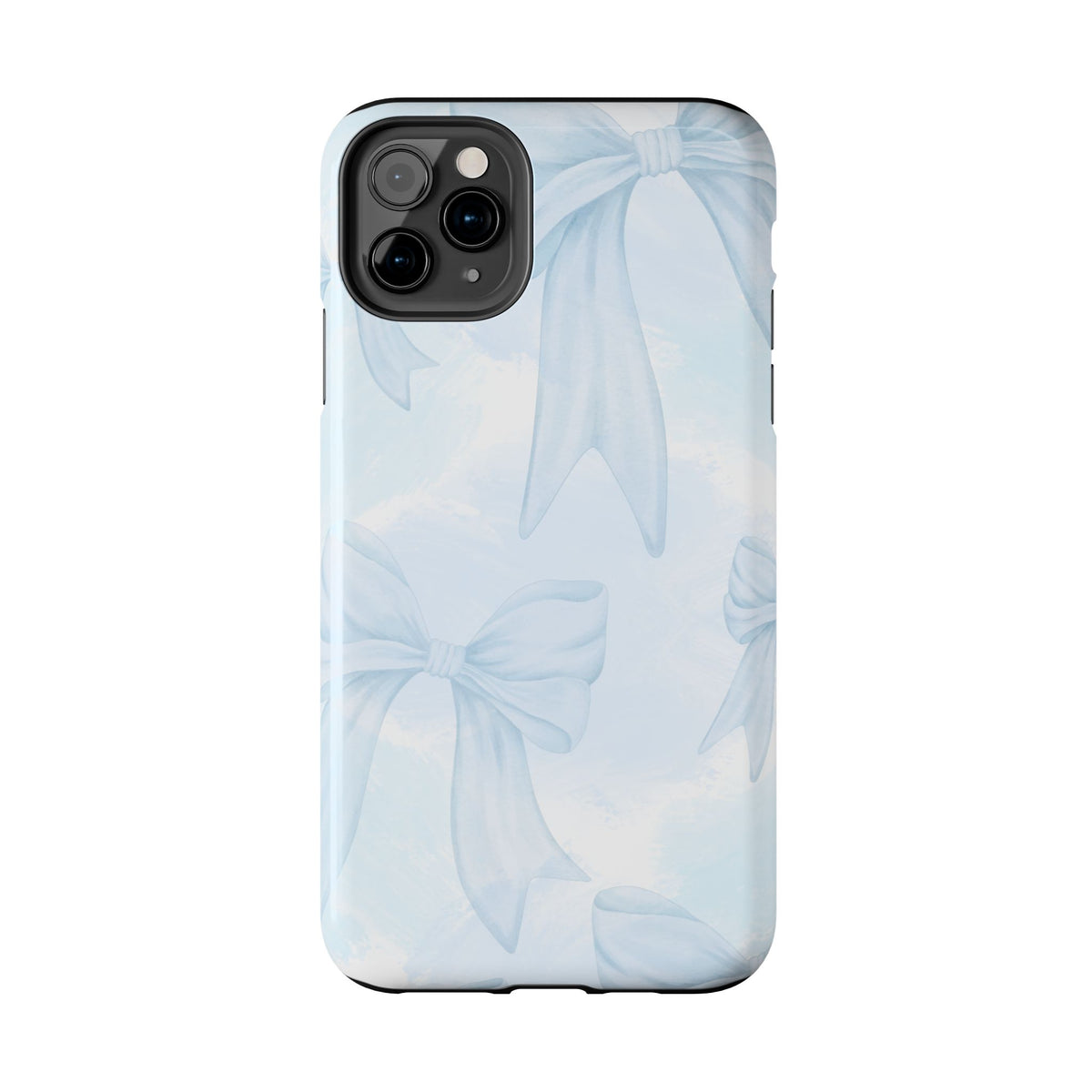 Pale Blue Bow Pattern Tough Phone Case