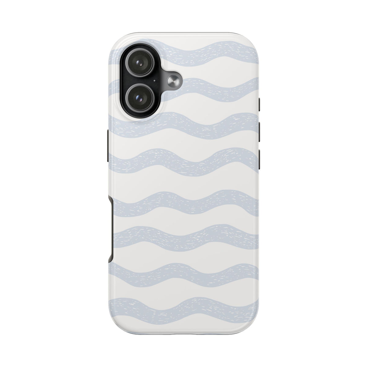 Tough Phone Case – Subtle Blue Wavy Stripes, Durable Protective Cover