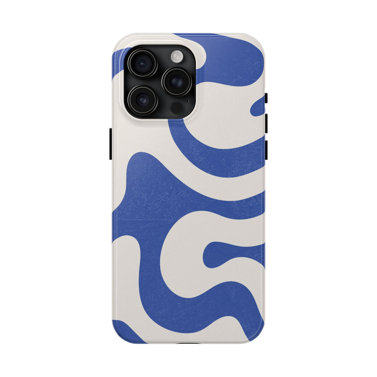 Blue Retro Swirl Tough Phone Case — Durable Abstract Pattern