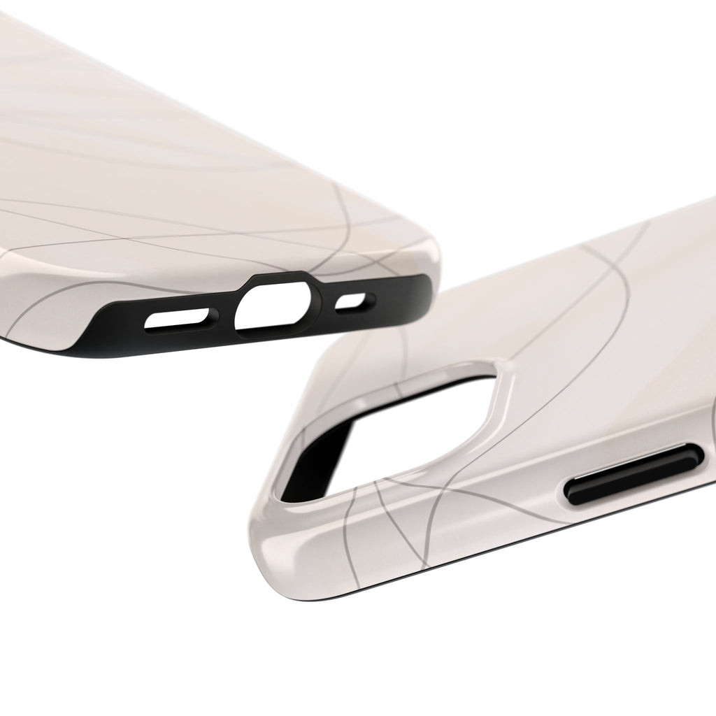 Minimal Beige Wave Tough Phone Case — Protective Slim Phone Case