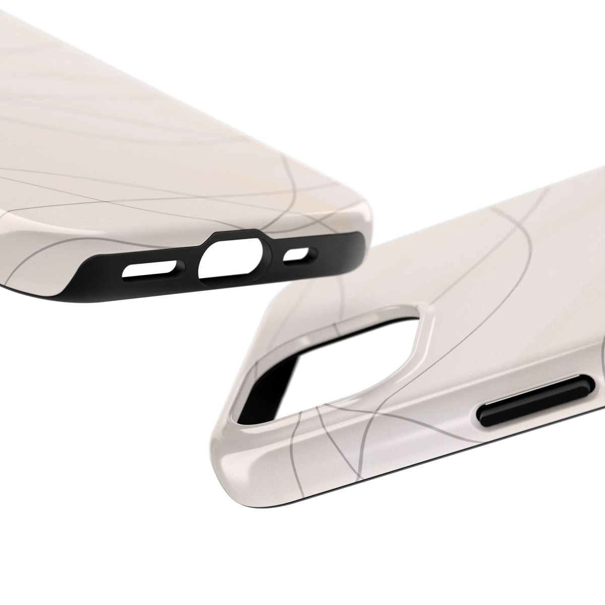 Minimal Beige Wave Tough Phone Case — Protective Slim Phone Case