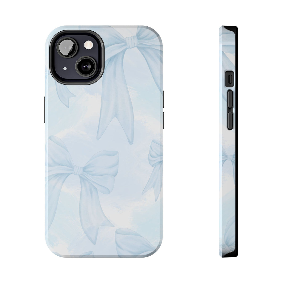 Pale Blue Bow Pattern Tough Phone Case