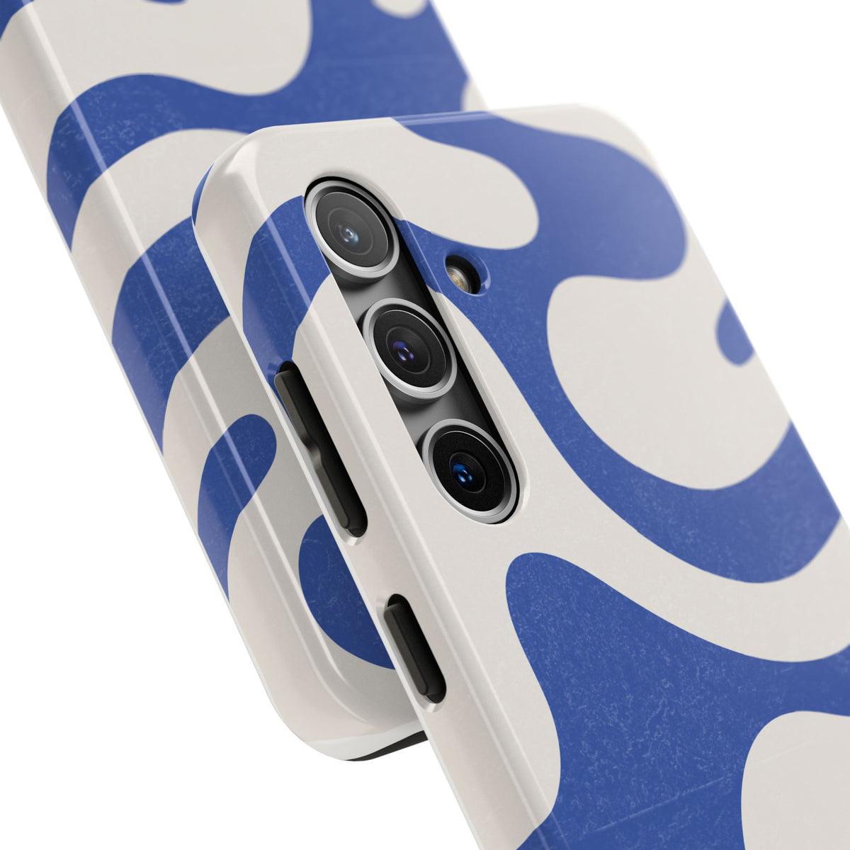 Blue Retro Swirl Tough Phone Case — Durable Abstract Pattern