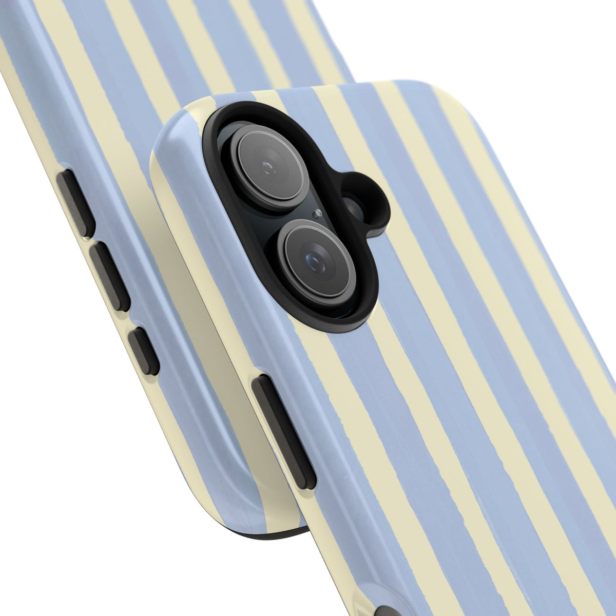 Pastel Stripe Tough Phone Case — Blue & Cream Protective Cover