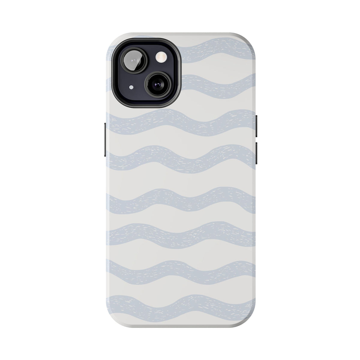 Tough Phone Case – Subtle Blue Wavy Stripes, Durable Protective Cover