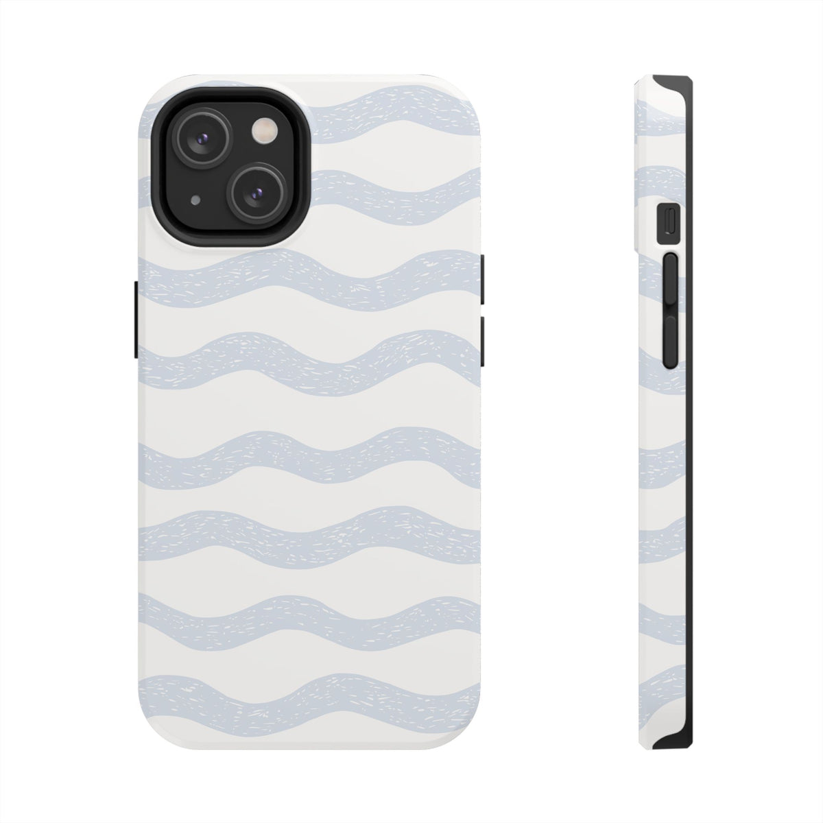 Tough Phone Case – Subtle Blue Wavy Stripes, Durable Protective Cover