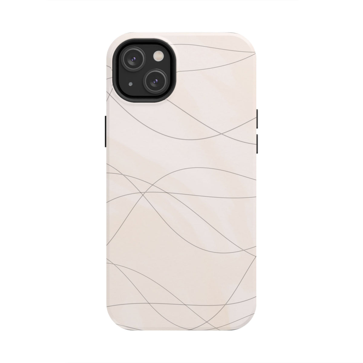 Minimal Beige Wave Tough Phone Case — Protective Slim Phone Case