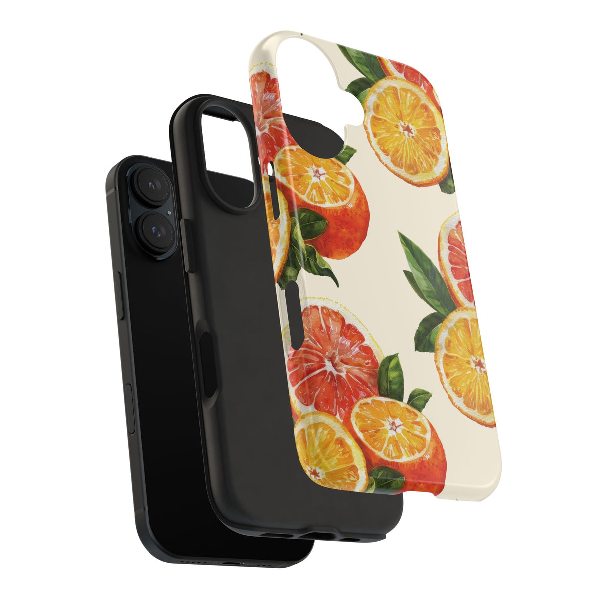 Citrus Squeeze Tough Phone Case — Watercolor Orange & Grapefruit Protective Cover