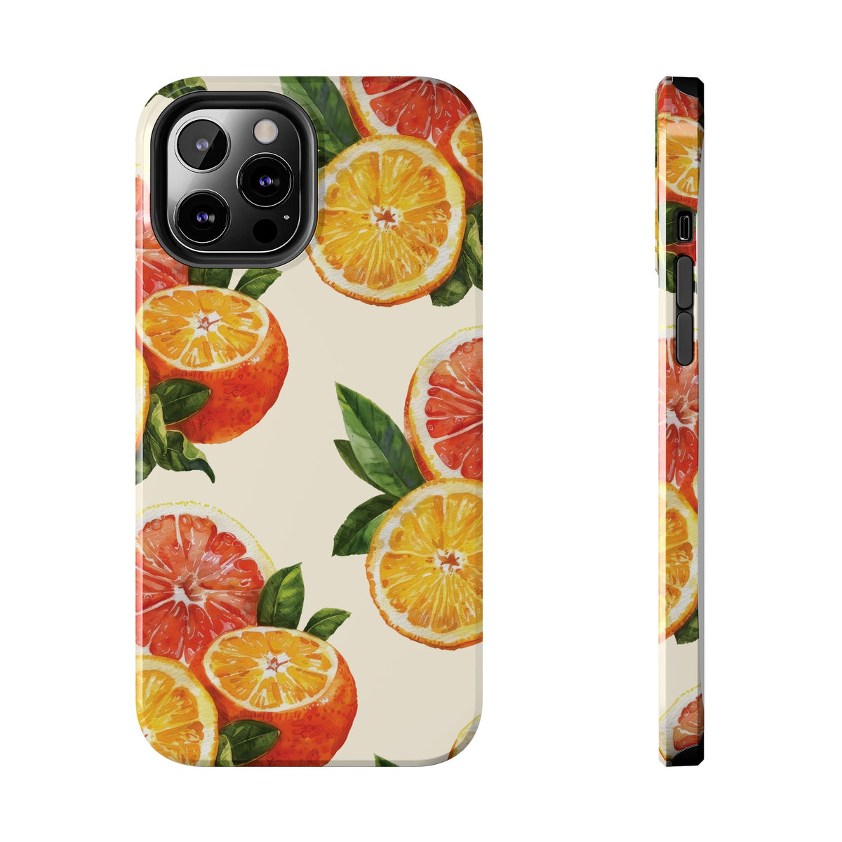 Citrus Squeeze Tough Phone Case — Watercolor Orange & Grapefruit Protective Cover