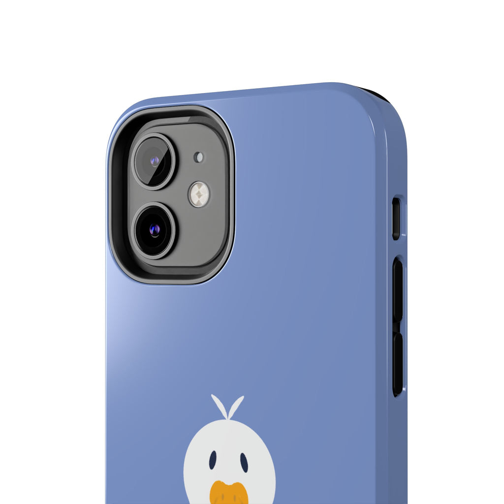 Goofy Goose Tough Phone Case — Cute Minimalist Duck Design on Blue