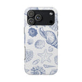 Seaside Sketch Tough Phone Case – Blue Shells & Starfish Protective Cover
