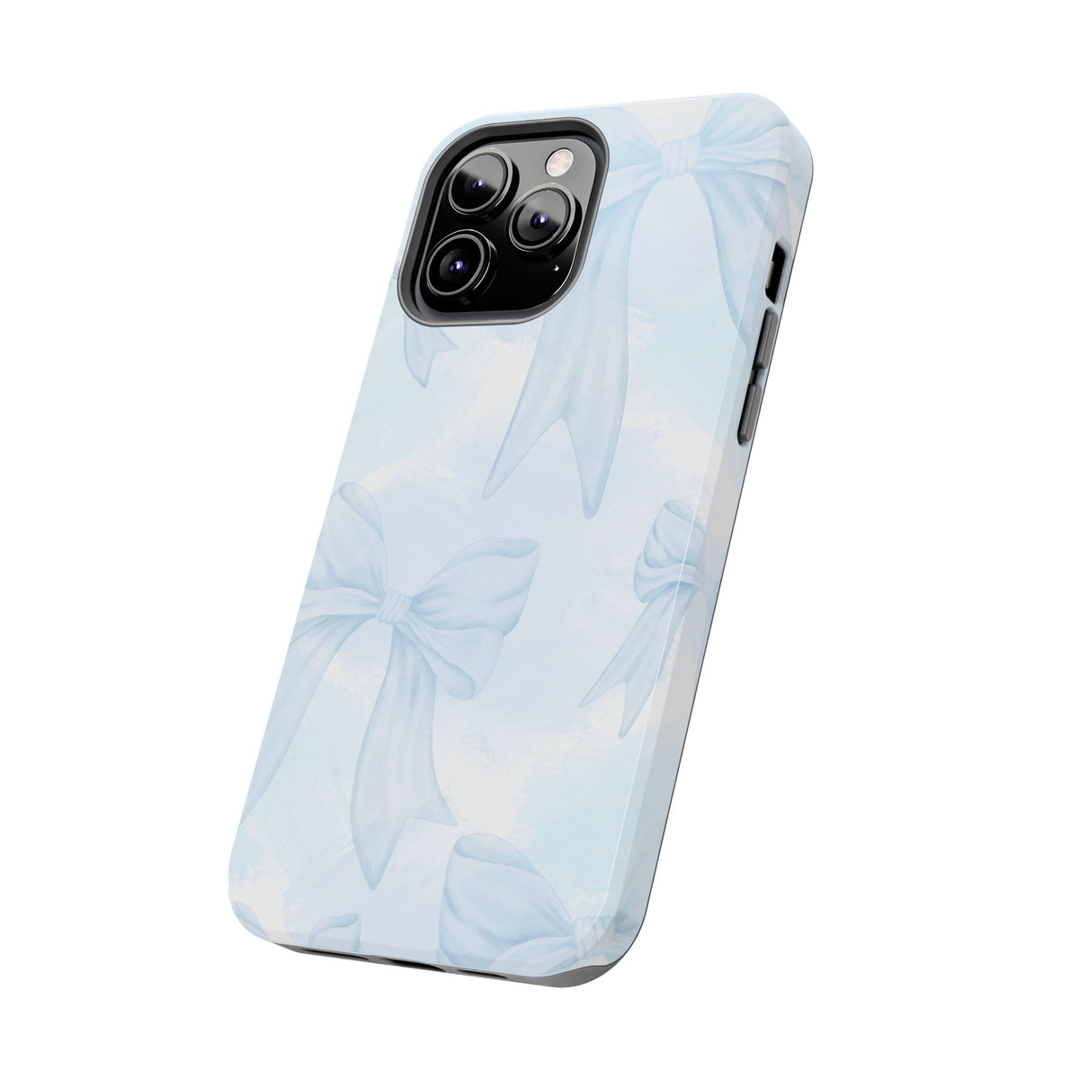 Pale Blue Bow Pattern Tough Phone Case