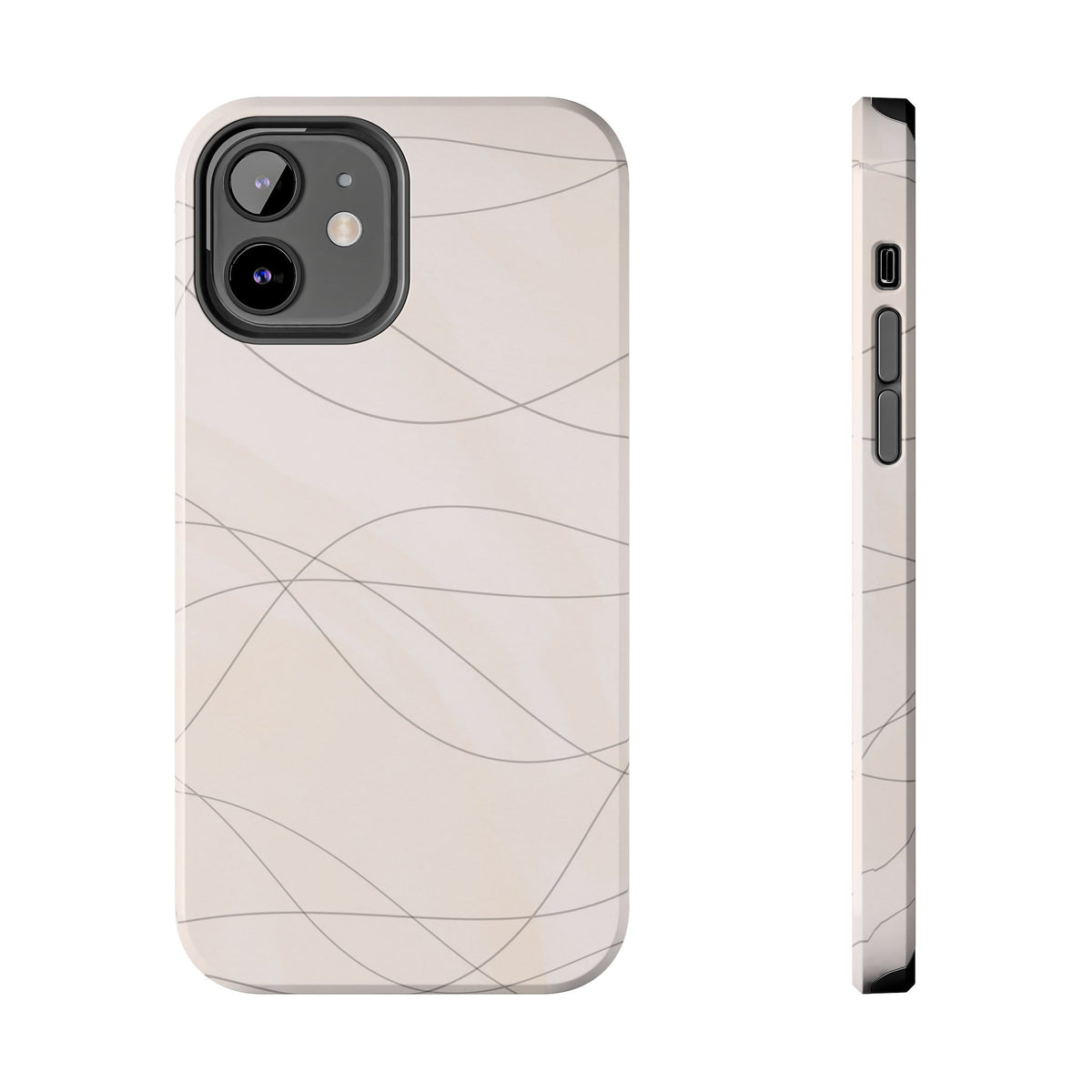 Minimal Beige Wave Tough Phone Case — Protective Slim Phone Case