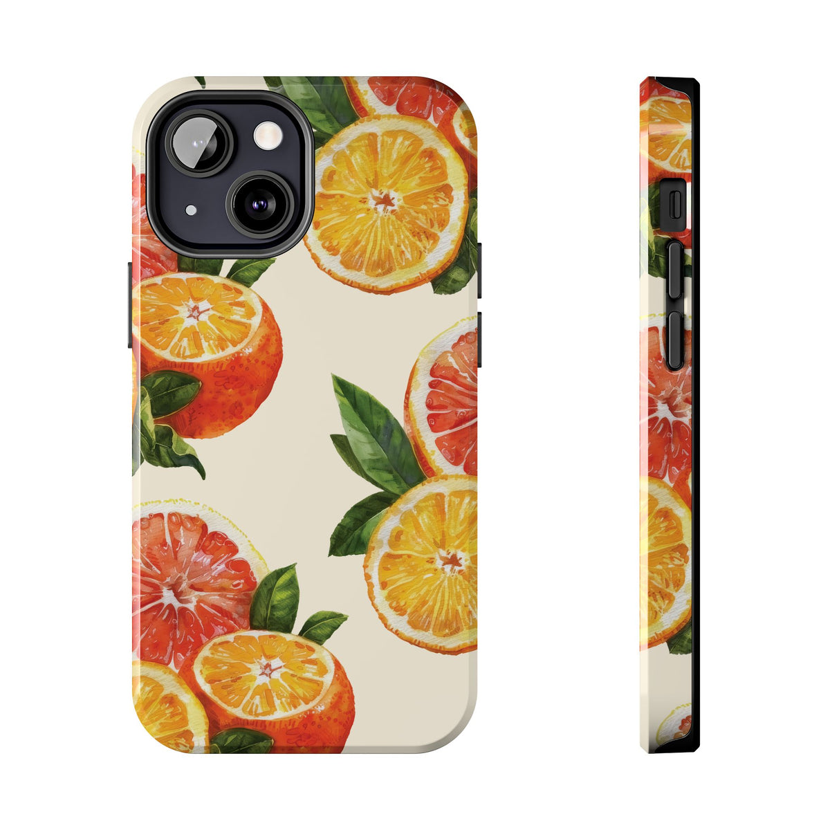 Citrus Squeeze Tough Phone Case — Watercolor Orange & Grapefruit Protective Cover