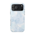 Pale Blue Bow Pattern Tough Phone Case