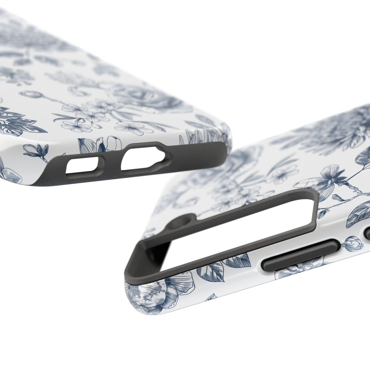Tough Phone Case — Blue Vintage Floral Protective iPhone Cover