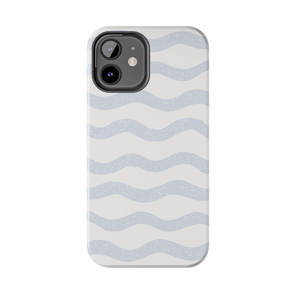 Tough Phone Case – Subtle Blue Wavy Stripes, Durable Protective Cover