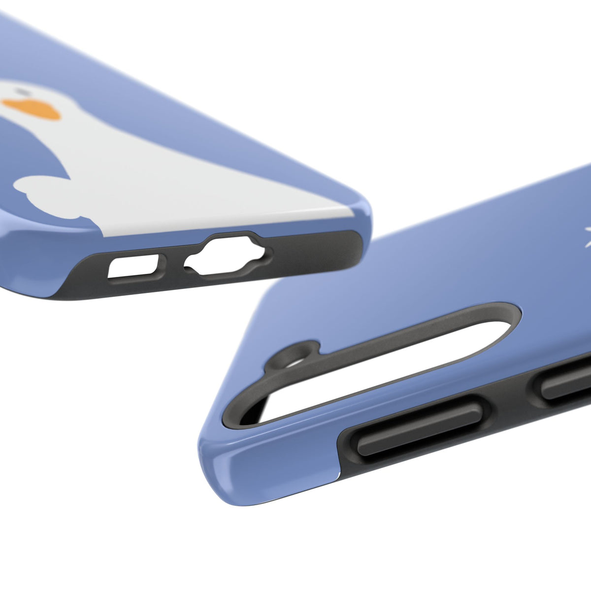 Goofy Goose Tough Phone Case — Cute Minimalist Duck Design on Blue