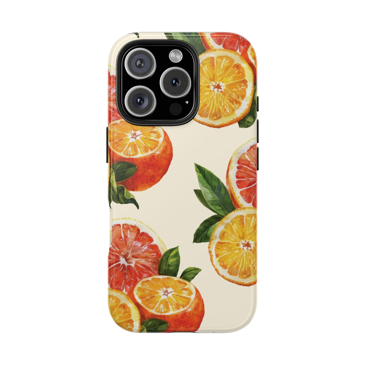 Citrus Squeeze Tough Phone Case — Watercolor Orange & Grapefruit Protective Cover