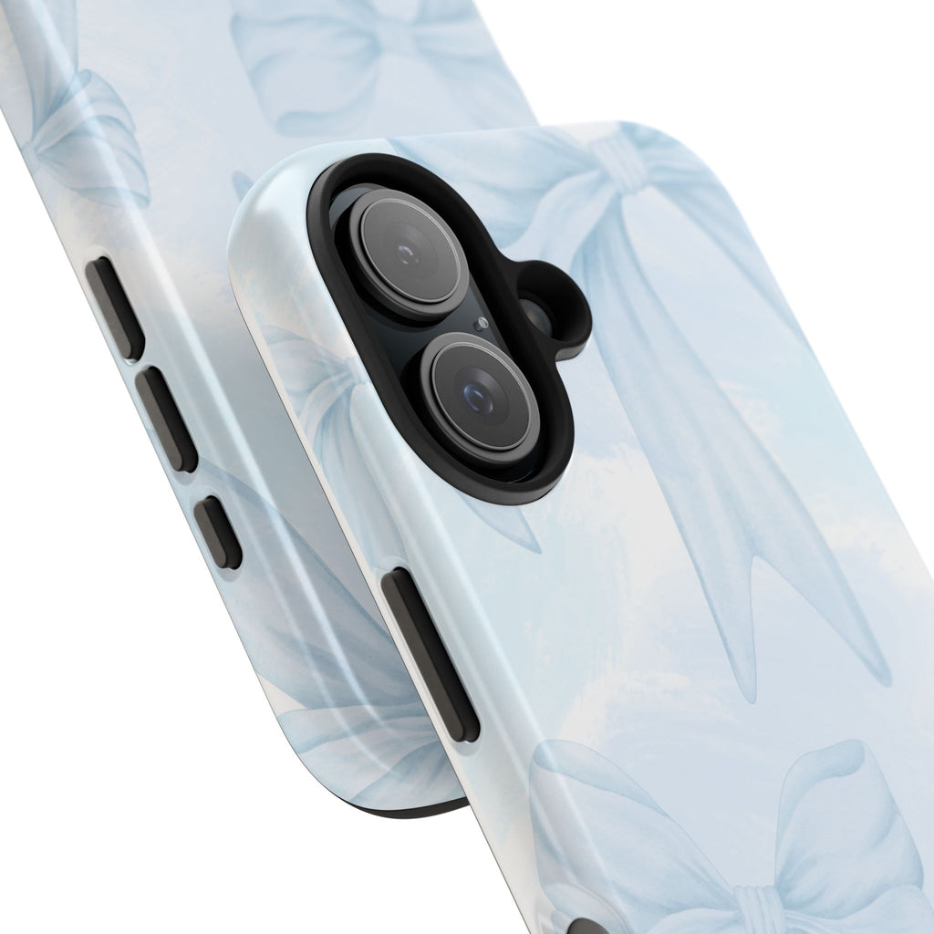 Pale Blue Bow Pattern Tough Phone Case