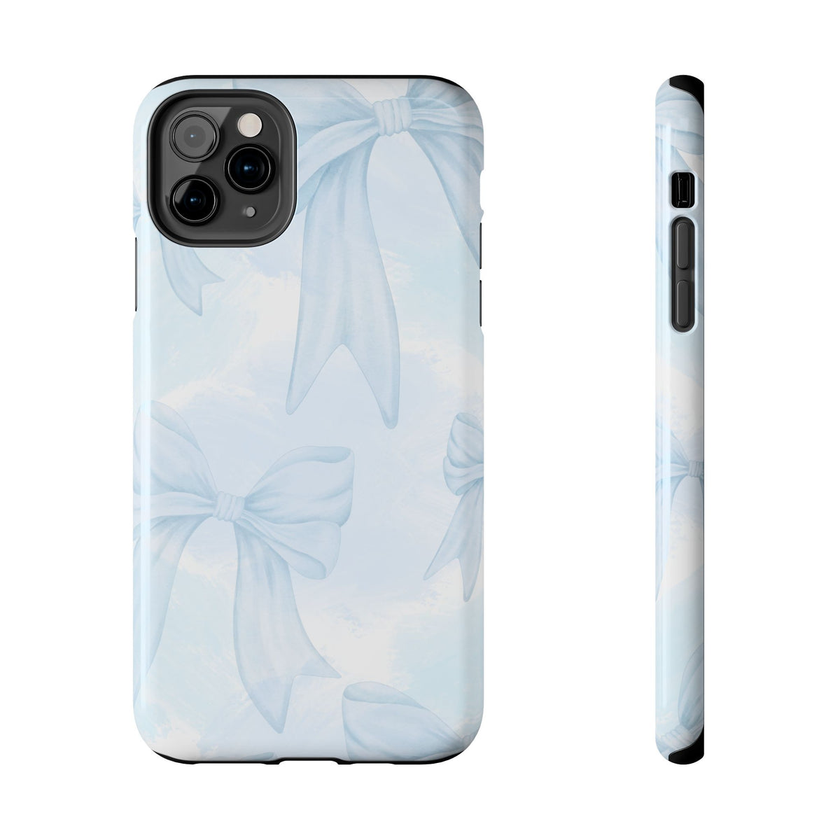 Pale Blue Bow Pattern Tough Phone Case