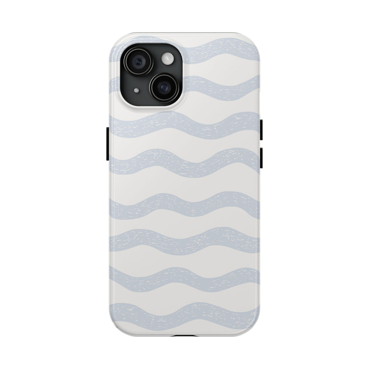 Tough Phone Case – Subtle Blue Wavy Stripes, Durable Protective Cover
