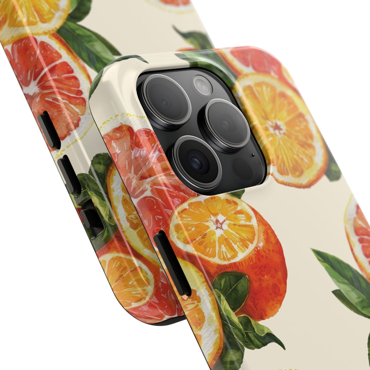 Citrus Squeeze Tough Phone Case — Watercolor Orange & Grapefruit Protective Cover