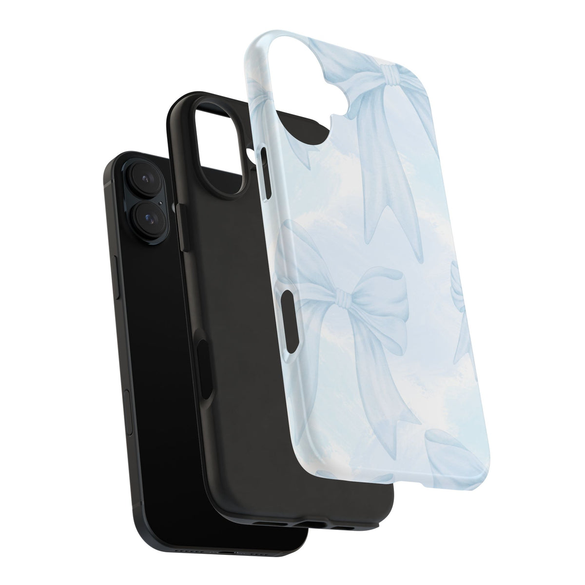 Pale Blue Bow Pattern Tough Phone Case