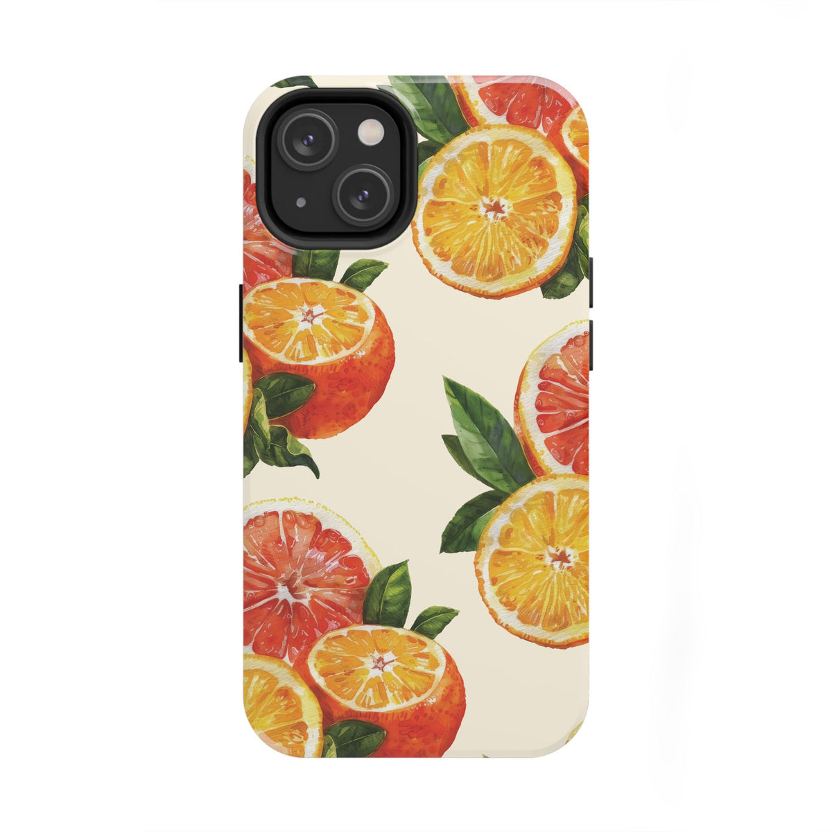 Citrus Squeeze Tough Phone Case — Watercolor Orange & Grapefruit Protective Cover