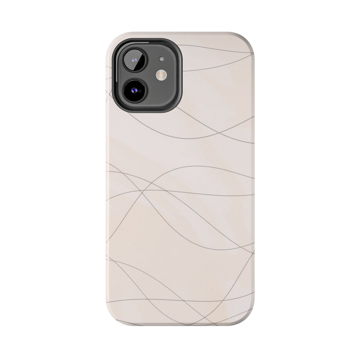 Minimal Beige Wave Tough Phone Case — Protective Slim Phone Case