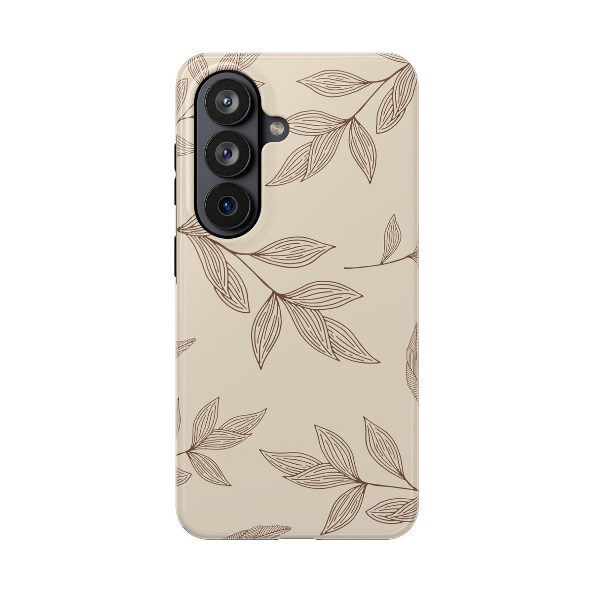 Tough Phone Case — Neutral Botanical Leaf Design (Protective Floral iPhone Case)