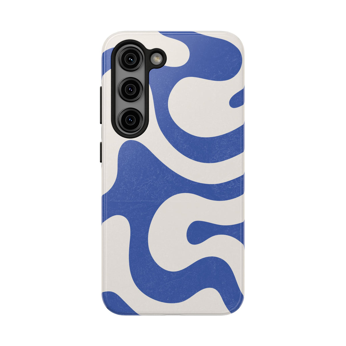 Blue Retro Swirl Tough Phone Case — Durable Abstract Pattern