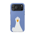 Goofy Goose Tough Phone Case — Cute Minimalist Duck Design on Blue