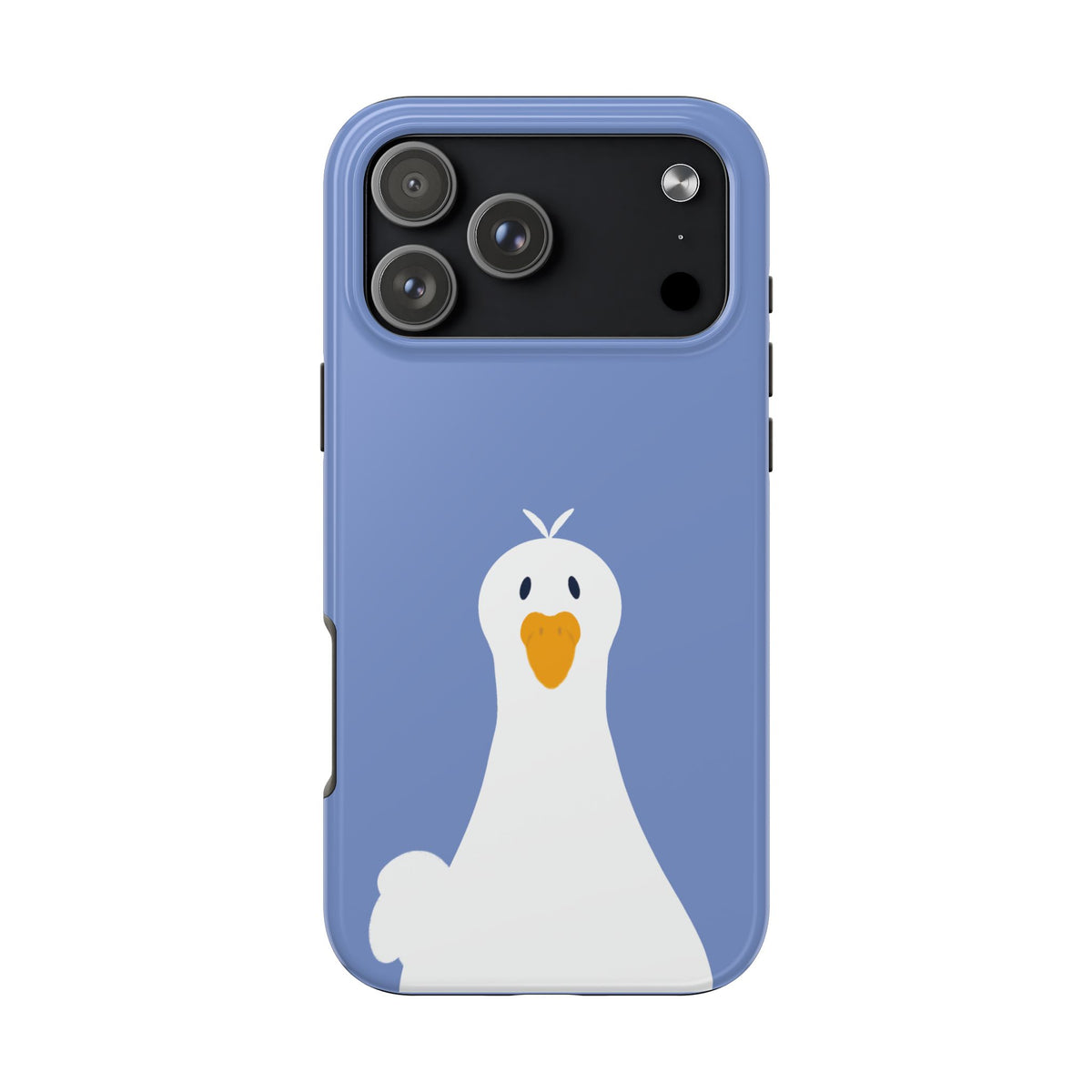 Goofy Goose Tough Phone Case — Cute Minimalist Duck Design on Blue